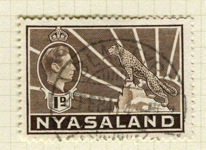 NYASALAND; 1938 early GVI issue fine used 1d. value