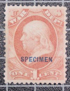 Scott O83S - 1 Cents War Official Specimen Overprint No Gum AI SCV $35.00