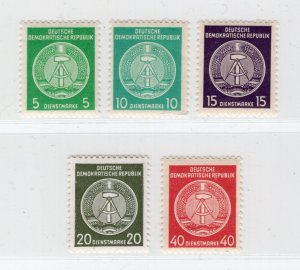 GERMANY DDR DEMOCRATIC REPUBLIC 1956 VERY RARE OFFICIALS 29y-33y PERFECT MNH