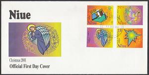 NIUE 2001 Christmas set FDC...............................................27823b