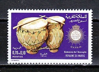 Morocco, Scott cat. B28. Music Instrument issue.