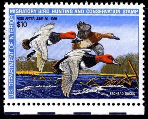 RW54 MINT FEDERAL DUCK STAMP OF 1987 - MOGNH - VF/XF - CV$21.00 (ESP#9128)