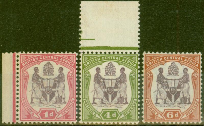 B.C.A Nyasaland 1901 set of 3 SG57d-58 V.F MNH