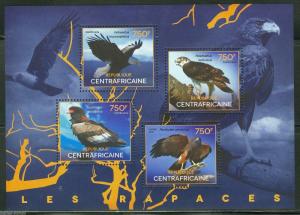 CENTRAL AFRICA  2014 BIRDS OF PREY SHEET II    MINT NH