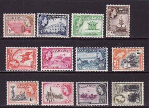 Gold Coast-Sc.#148-59-unused NH QEII definitive set-1952-4-