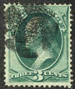 US #136 VF/XF used, clear grill, cloverleaf cancel, Super Nice Grilled Issue!