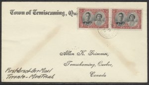 1939 AAMC #3923 Toronto to Montreal 1st Direct Air Mail Flight Cover
