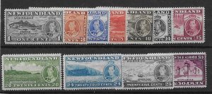 Newfoundland Sc #233-243 set of 11 LH VF
