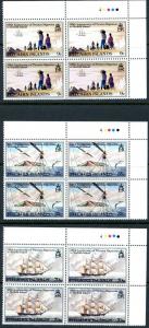 PITCAIRN IS. Sc#194-205 1980-81 Three Complete Sets in Blocks of 4 Mint OG NH