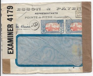 Pointe-A-Pitre, Guadeloupe 1946 Window Envelope French & English censors (C5059)