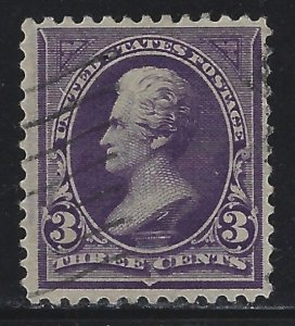 Scott # 253  Lot E220  3c Jackson  purple  Used