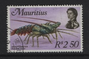 Mauritius  #354  used   1969  marine life  2.50r