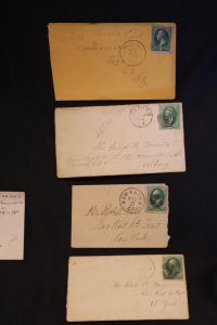 4 US covers w/fancy cancels on 158 or 184 (#1930)