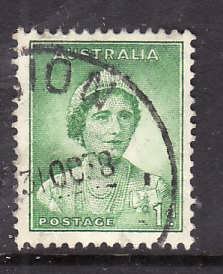 Australia-Sc#167-used 1p emerald Queen Elizabeth-1937-46-