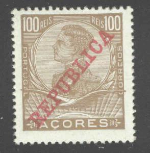 Azores Scott 135 MH*  King Manuel II w Republic opt