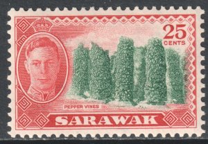 Sarawak Scott 190 - SG181, 1950 George VI 25c MH*