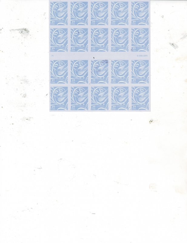 Wedding Doves 39c US Postage Booklet #3998a  VF MNH