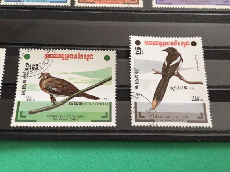Cambodia Republic Kampuchea Birds on Stamps cancelled A10892