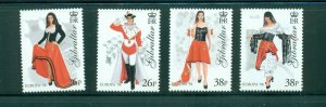 Gibraltar #760-63 (1998 Europa Costumes set) VFMNH CV $4.40