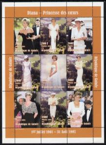 Guinea - Conakry 1998 Princess Diana #1 perf sheetlet con...