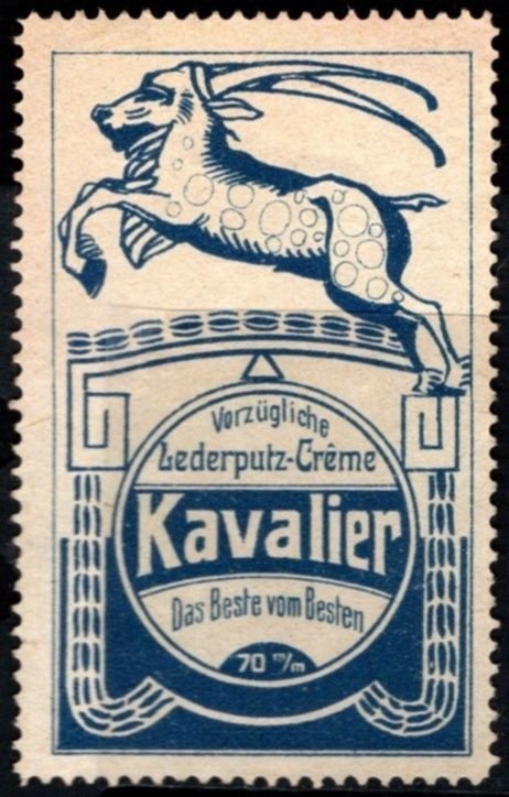 Vintage Germany Poster Stamp Kavalier Excellent Leather Cleaning Cream The Best