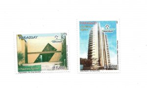 PARAGUAY 2007 NATIONAL ARCHITECTURE MERCOSUR ISSUE SET OF 2 VAL. MINT NH