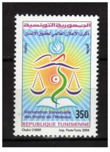 2004- Tunisia- Commemoration of the World´s Human Rights Declaration- Flag-MNH** 