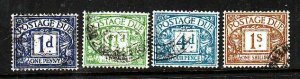 Great Britain-Sc#J35-8- id7-four used postage dues-1951-2-