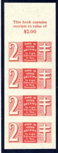 van Dam NBT8e, Tobacco Tax, 2c, TOBAOCO pane of 4, NGAI, New Brunswick, Canada