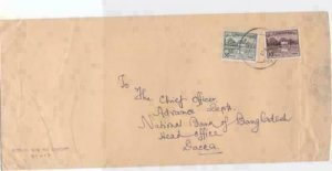 bangladesh early  overprint stamps on commercial stamps cover ref r15579 