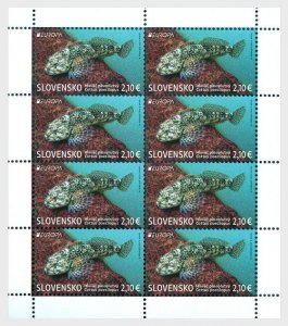 Slovakia 2024 EUROPA Rare fish perforated sheetlet MNH