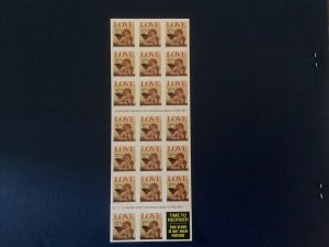 Scott #2949a Love 32-cent Booklet Pane of 20 self adhesive MNH 1995 never folded