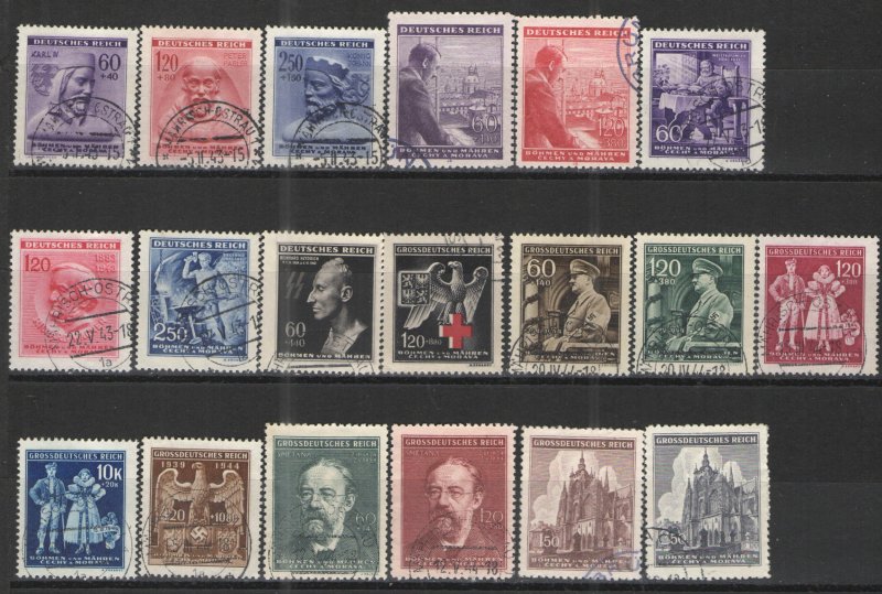 Germany - Bohmen und Mahren 1943-44 Collection Used VG/F - semi postals