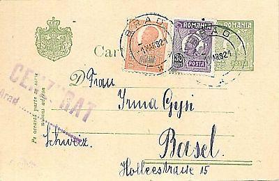 ROMANIA - POSTAL STATIONERY to SWITZERLAND 1921