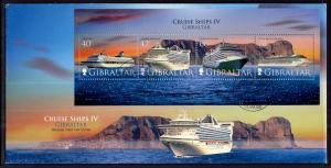 Gibraltar 1156a Cruise Ships Souvenir Sheet U/A FDC