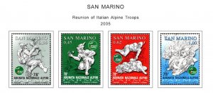 SAN MARINO STAMP ALBUM PAGES 1877-2011 (256 color illustrated pages)