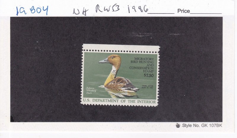 KAPPYSSTAMPS 19804 RW53  1986   FEDERAL DUCK STAMP MINT NH XF BELOW FACE VALUE