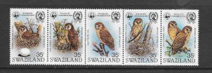 BIRDS - SWAZILAND #405  OWLS  MNH
