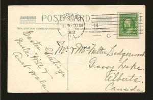 USA SC#374 on PM 1912 Chicago ILL Embossed Easter Postcard Used Faulty