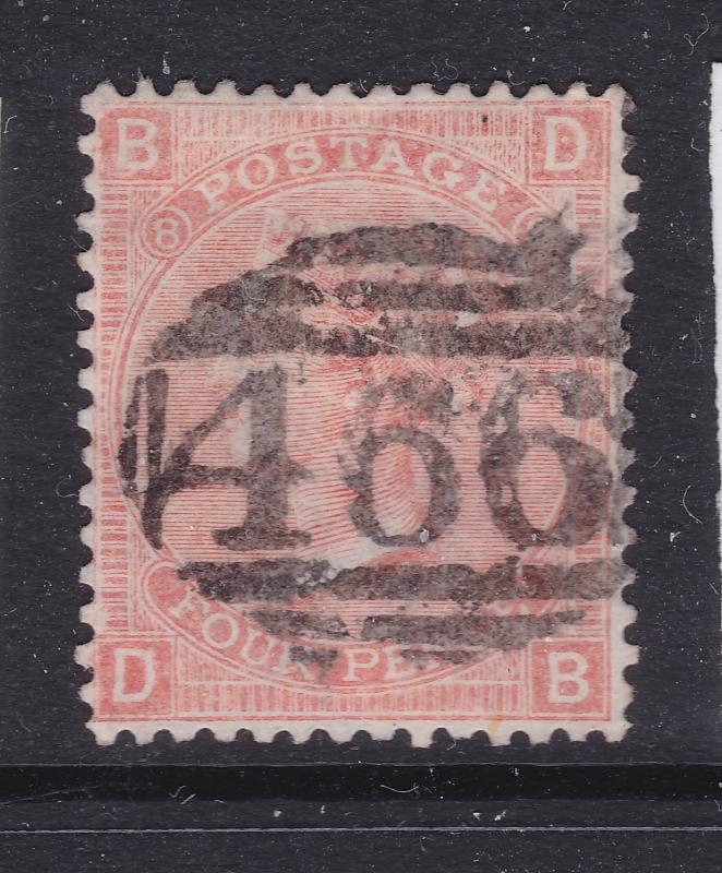 Great Britain a used QV 4d plate 8