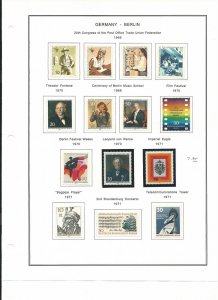 Germany Berlin Collection 1969 to 1978 on 12 Album Pages, Mint