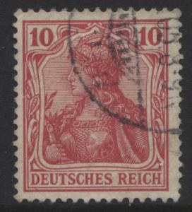 GERMANY. -Scott 83- Definitives -1905 -FU - Single  10pf Red Stamp