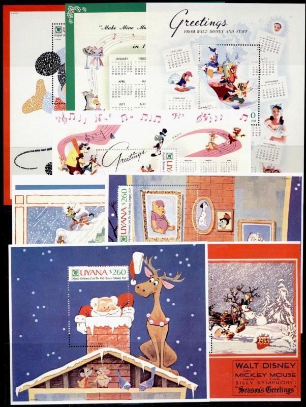 Guyana 2470-87 MNH Disney, Christmas Cards