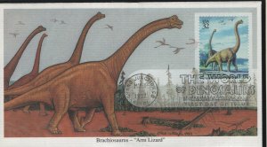 US    3136d  FDC, DINOSAURS,  ARM LIZARD  , MYSTIC,   CACHET,