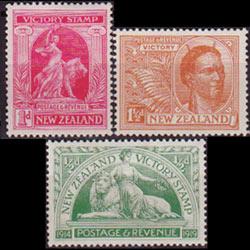 NEW ZEALAND 1920 - Scott# 165-7 Peace 1/2-1.5p LH