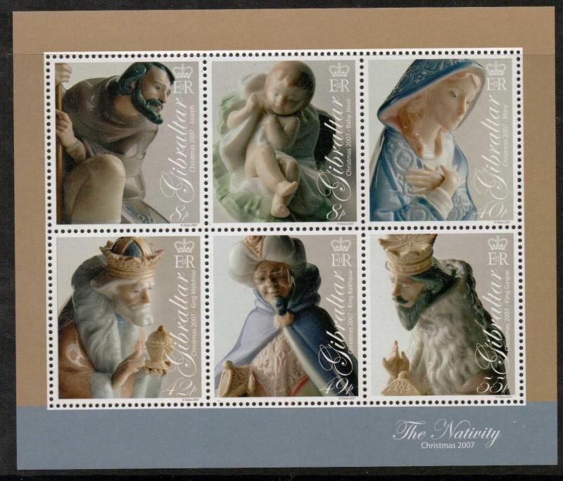 GIBRALTAR SGMS1247  2007 CHRISTMAS SHEETLET  MNH 