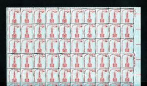 UNITED STATES SCOTT#1603  24c MIDNIGHT RIDE SHEET OF 100  MINT NH UNFOLDED