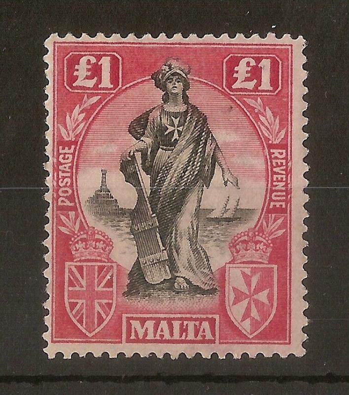 Malta 1922 £1 SG139 Mint Cat£150