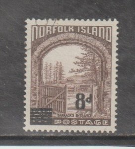 SC22 Norfolk Island 1958 Island Views surcharge used