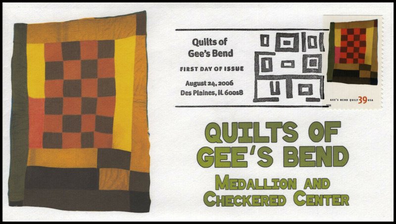 AO-4098-2, 2006, Quilts of Bee’s Bend, Add-on Cover, First Day Cover, Pictorial,